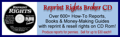Dealers Wanted for our 600 How-To Reports, Books & Guides with Reprint Rights CD Rom